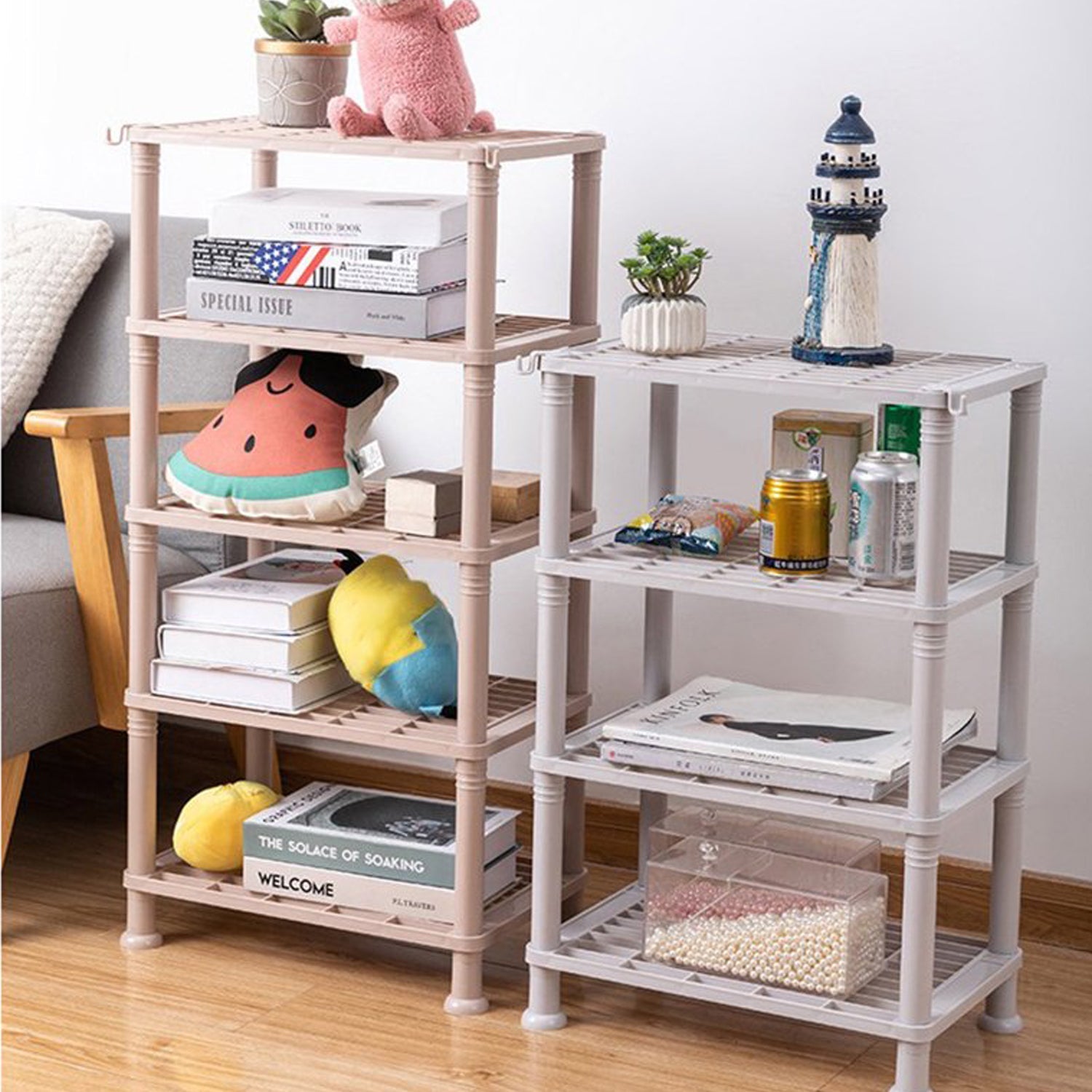 Narrow 4-layer shelf organizer, suitable for kitchen or bathroom storage needs. Narrow 4-layer shelf organizer, suitable for kitchen or bathroom storage needs.